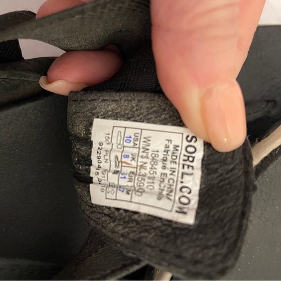 Sorel Size 10 Out N About Black Leather Slingback Thong Sandals NL 3259-010 shoe - Picture 11 of 13